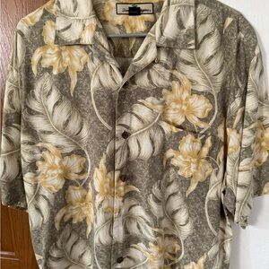Tommy Bahama Men's Floral Shirt - Green and Yellow M